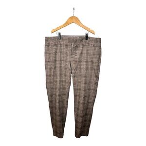 Gap Womens Slim Cropped Plaid Pants Sz 10 brown pink